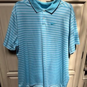 Nike Men’s Dri-FIT Blue Striped Golf Polo